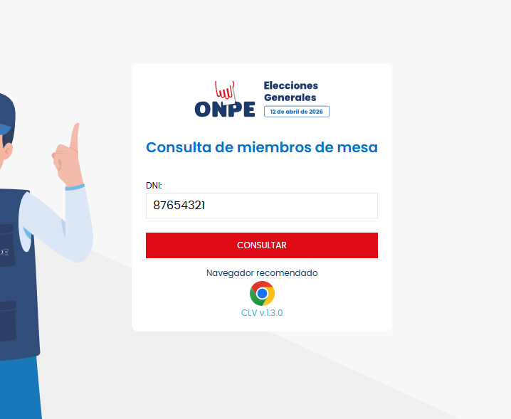 Página consulta miembro de mesa onpe